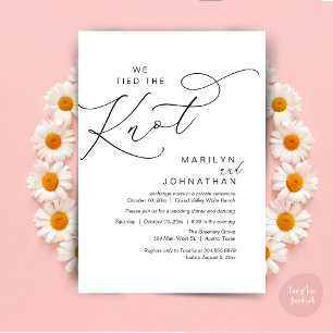 We tied the knot, Wedding Elopement Dinner Party Invitation