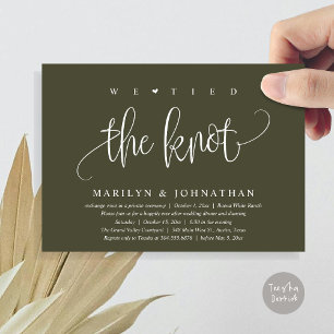 We Tied The Knot, Wedding Elopement Dinner Party Invitation