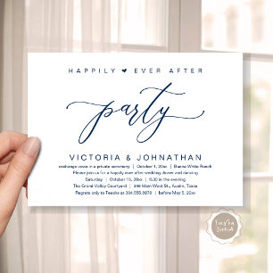We Tied The Knot, Wedding Elopement Dinner Party Invitation