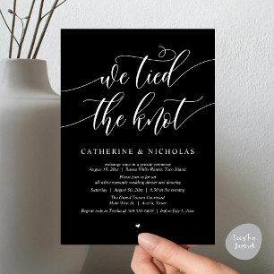 We tied the knot, Wedding Elopement Dinner Party Invitation