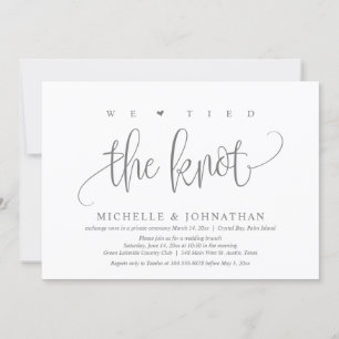 We Tied The Knot, Wedding Elopement Party  Invitat Invitation