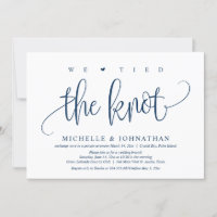 We Tied The Knot, Wedding Elopement Party Invitat