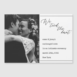 "We tied the knot" Wedding News elegant classic An