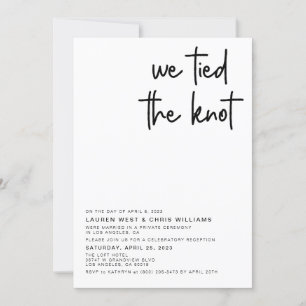 We Tied the Knot Wedding Reception Invitation