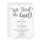 We tied the Knot Wedding Reception Invitation
