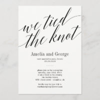 We Tied The Knot Wedding Reception Modern Script