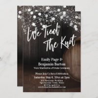 We Tied the Knot Wine Barrel and Lights