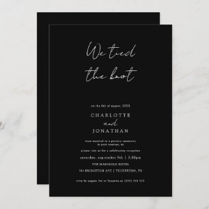 We Tied the Know Handwritten Elopement Wedding Invitation