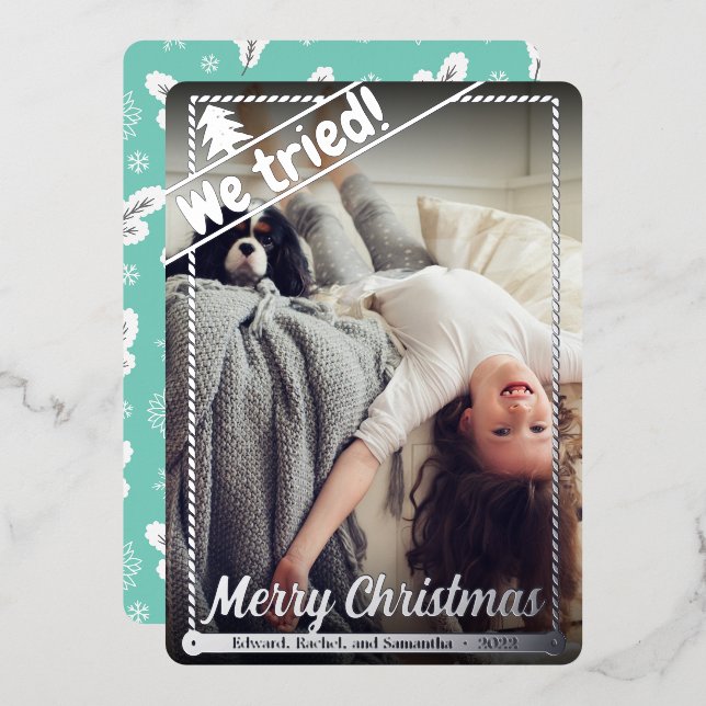 We Tried | Funny Christmas | Full Photo | Portrait (Front/Back)