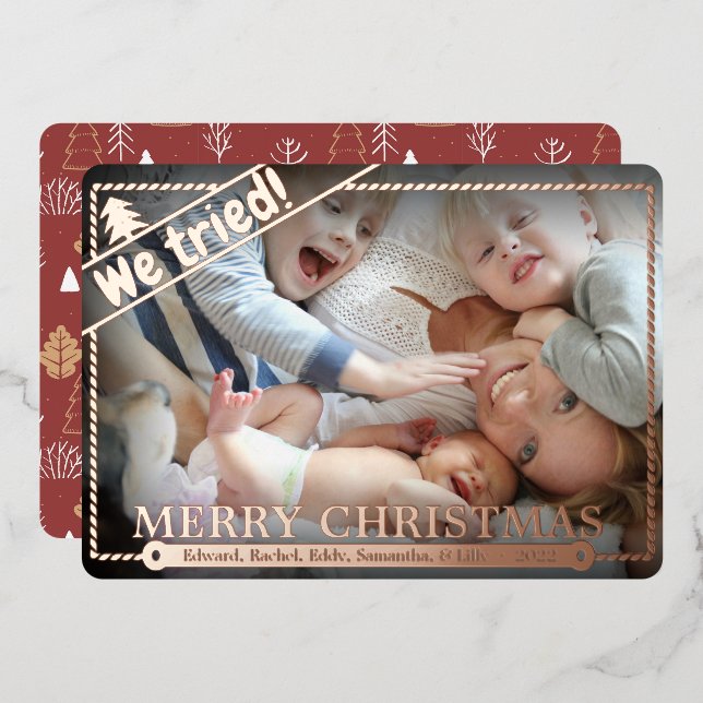 We Tried | Funny Christmas Photo Humour | Unique (Front/Back)