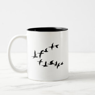 We Up Here Birds Two-Tone Coffee Mug