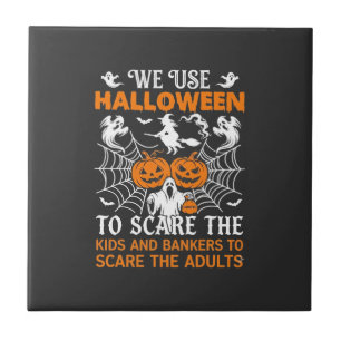 We Use Halloween Scare Ghost Pumpkins Witch Spider Tile