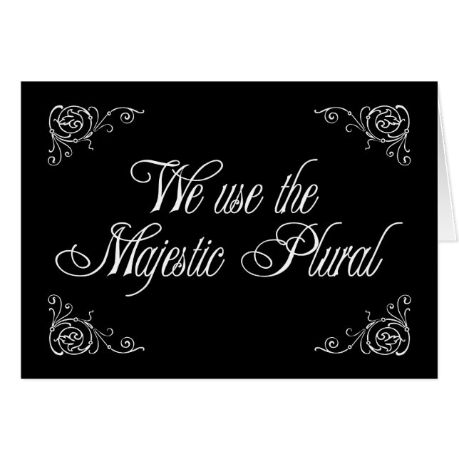 We Use The Majestic Plural (Front Horizontal)