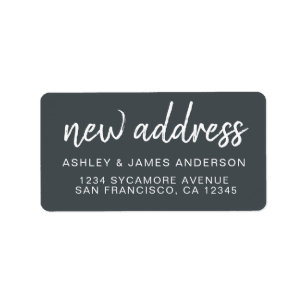 We’ve Moved Classic Charcoal Gray New Address Label