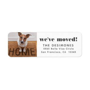 We’ve Moved Dog Photo Return Address