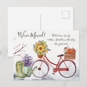 We’ve Moved Fall Theme Thanksgiving Postcard