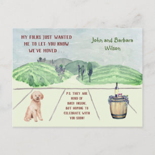 WE’VE MOVED FUN FAMILY DOG ANNOUNCES MOVE ANNOUNCEMENT POSTCARD