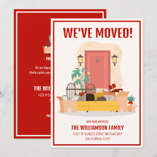 We’ve Moved Red Front Door Cute Moving Announcement