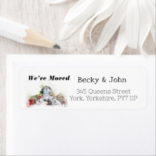 We’ve Moved Watercolor Flower Abstract Custom 