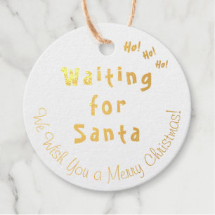We Waiting for Santa Ho! Ho! Ho! Winter Holiday Favour Tags