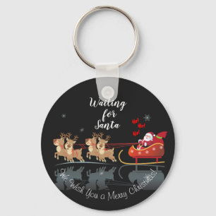 We Waiting for Santa Ho! Ho! Ho! Winter Holiday Key Ring