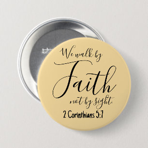 We Walk by Faith Magnet 7.5 Cm Round Badge