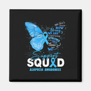 We Wear Blue Butterfly Support Alopecia Awareness Magnet