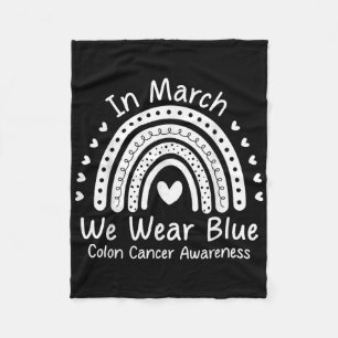We Wear Blue Colon Cancer Awareness Colourectal Ca Fleece Blanket