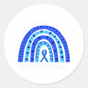 We Wear Blue For Angelman’s Syndrome Awareness Classic Round Sticker