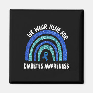 We Wear Blue For Diabetes Awareness November Rainb Magnet