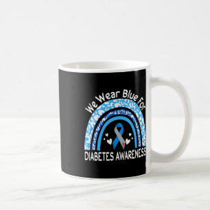 We Wear Blue For Diabetes Awareness Rainbow Leopar Coffee Mug