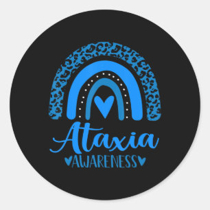 we wear Blue rainbow awsewome for Ataxia Awareness Classic Round Sticker