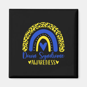 We Wear Blue Yellow Rainbow Awsewome Down Syndrome Magnet