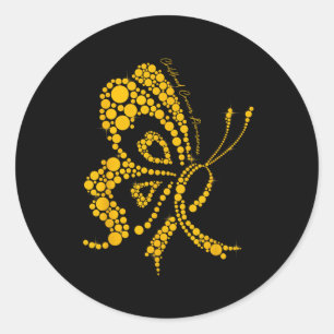 We Wear Gold For Childhood Cancer Awareness Butter Classic Round Sticker