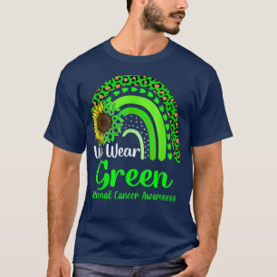 We Wear Green Adrenal Cancer Awareness Rainbow  T-Shirt