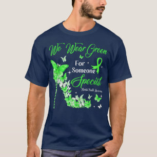 We Wear Green Butterflies Mental Health Awareness T-Shirt