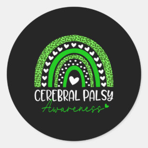 We Wear Green Cerebral Palsy Cp Awareness Rainbow  Classic Round Sticker