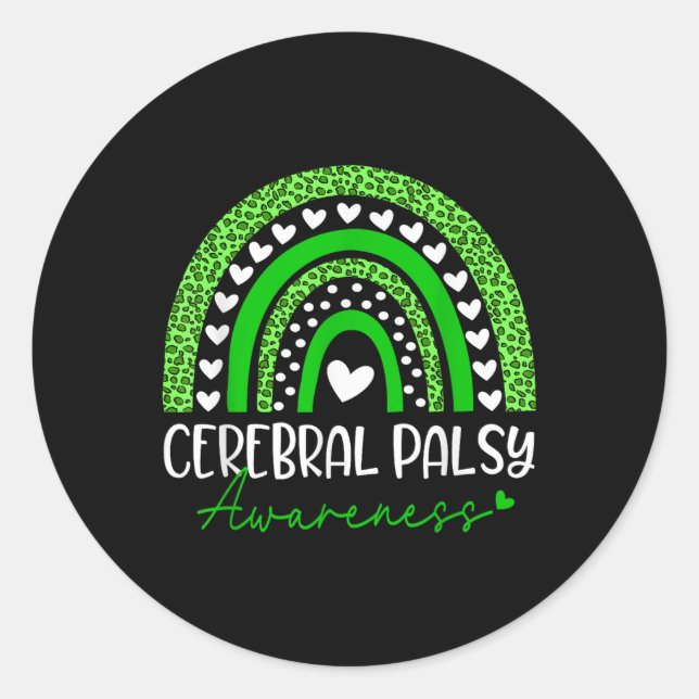 We Wear Green Cerebral Palsy Cp Awareness Rainbow  Classic Round Sticker (Front)