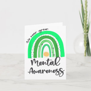 We Wear Green, Mental Health Awareness Green Rainb Card