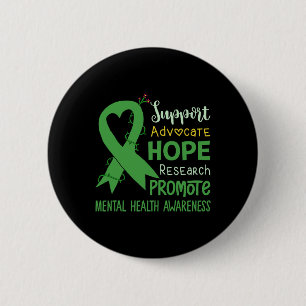 We Wear Green Mental Health Awareness Support Squ 6 Cm Round Badge