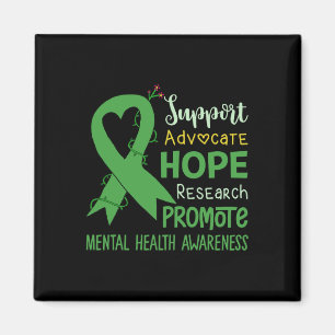 We Wear Green Mental Health Awareness Support Squa Magnet