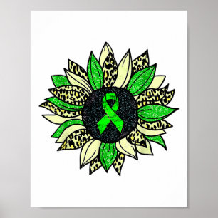We Wear Green Sunflower Kidney Disease Awareness W Poster