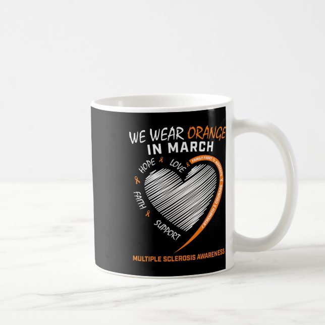 We Wear Orange In March Multiple Sclerosis Awarene Coffee Mug (Right)