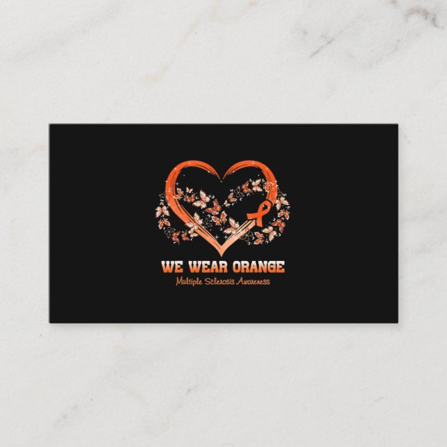 We Wear Orange Multiple Sclerosis Awareness Business Card (Front)