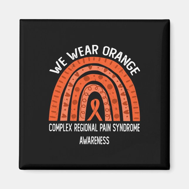 We Wear Orange Rainbow For Crps Awareness  Magnet (Front)