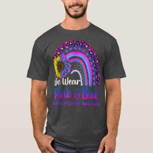 We Wear Pink And Blue Birth Defects Awareness Rain T-Shirt