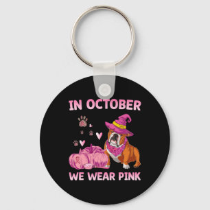 We Wear Pink English Bulldog Breast Cancer Awarene Key Ring