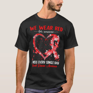 We Wear Pink For Heart Disease Awareness Heart Rib T-Shirt
