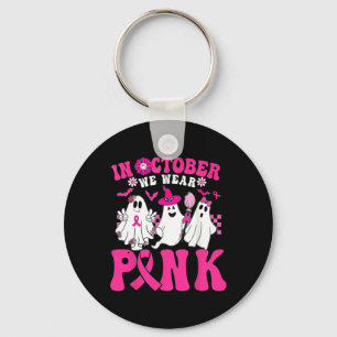 We Wear Pink In October Halloween Ghost  Key Ring