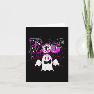 We Wear Pink Witch Hat Boo Ghost Breast Cancer Hal Card